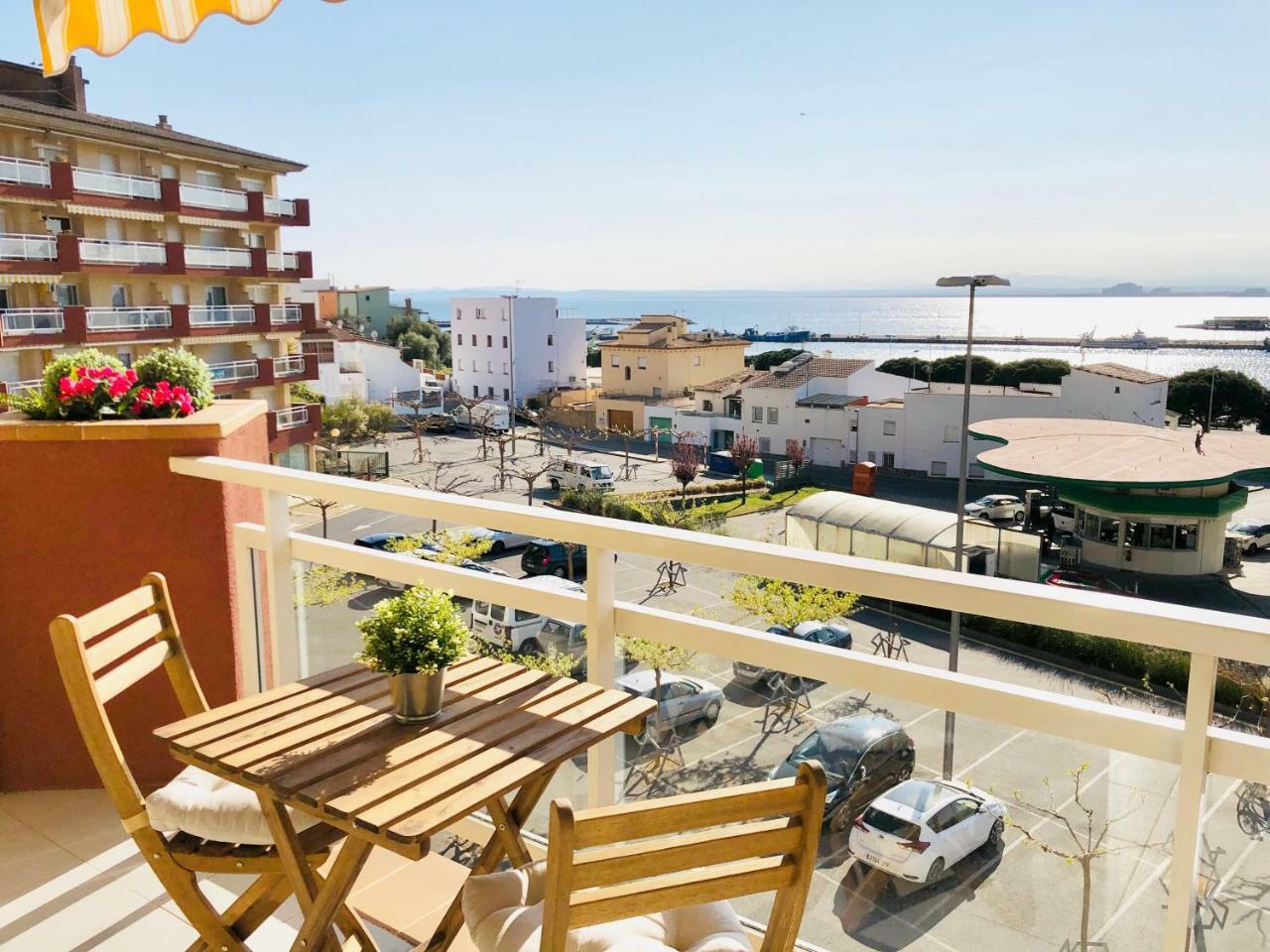 ROC MAR 3 3D - Apartamento cerca del centro y de la playa - terraza con vistas al mar y al puerto Rosas Exterior foto